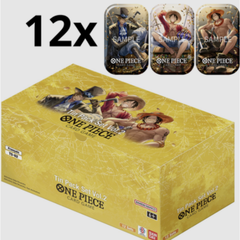 Display 12 Mini-Tin TS-02 TS02 TS2 One Piece Pack Set Vol.2 OP-13 OP13 Card Game